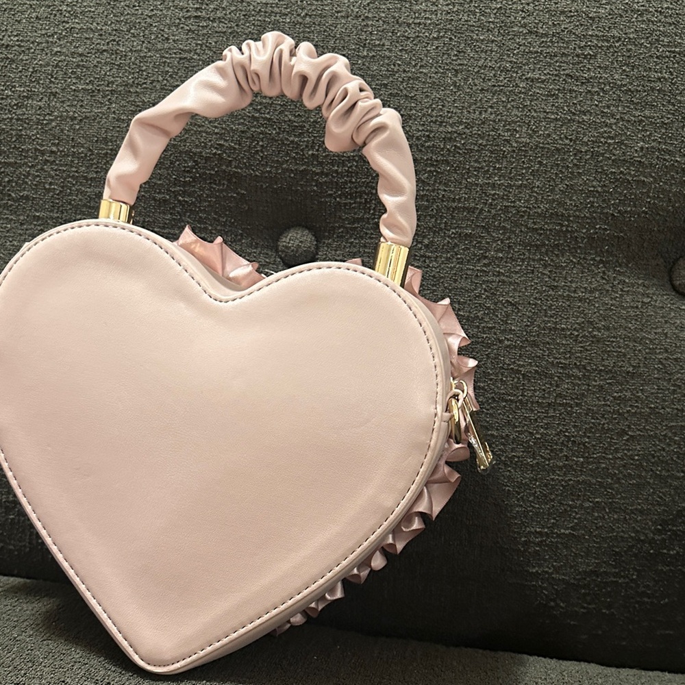 Aldo Pink Heart Bag with Floral Accents - Picture 4 of 5